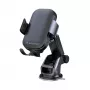 Wozinsky WUMID soporte para móvil para coche con cargador Qi de 15W, soporte con ventosa para salpicadero - negro