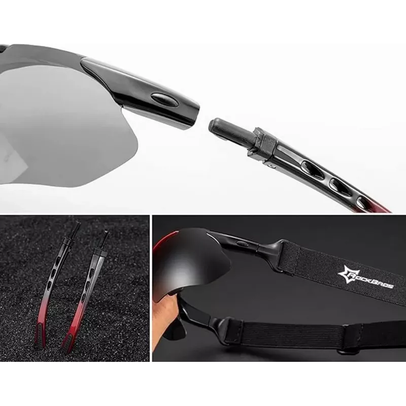 ROCKBROS gafas de ciclismo fotocromáticas UV400 montura TR90 - negras