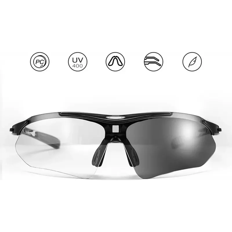 ROCKBROS gafas de ciclismo fotocromáticas UV400 montura TR90 - negras