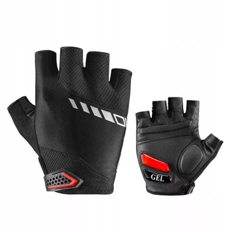 ROCKBROS guantes de ciclismo S143-BK L acolchado de gel medio dedo negro