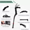 ROCKBROS Caballete para bicicleta JC1005BK - Negro, ajustable 345-400mm, aleación de aluminio, pie de goma antideslizante, para ruedas de 24-29