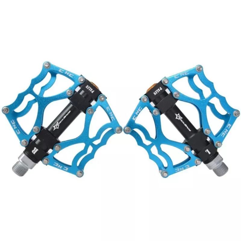 ROCKBROS Pedales de plataforma de aleación de aluminio azules JT201012LBL eje Cr-Mo 9/16 inch, rodamientos sellados, par