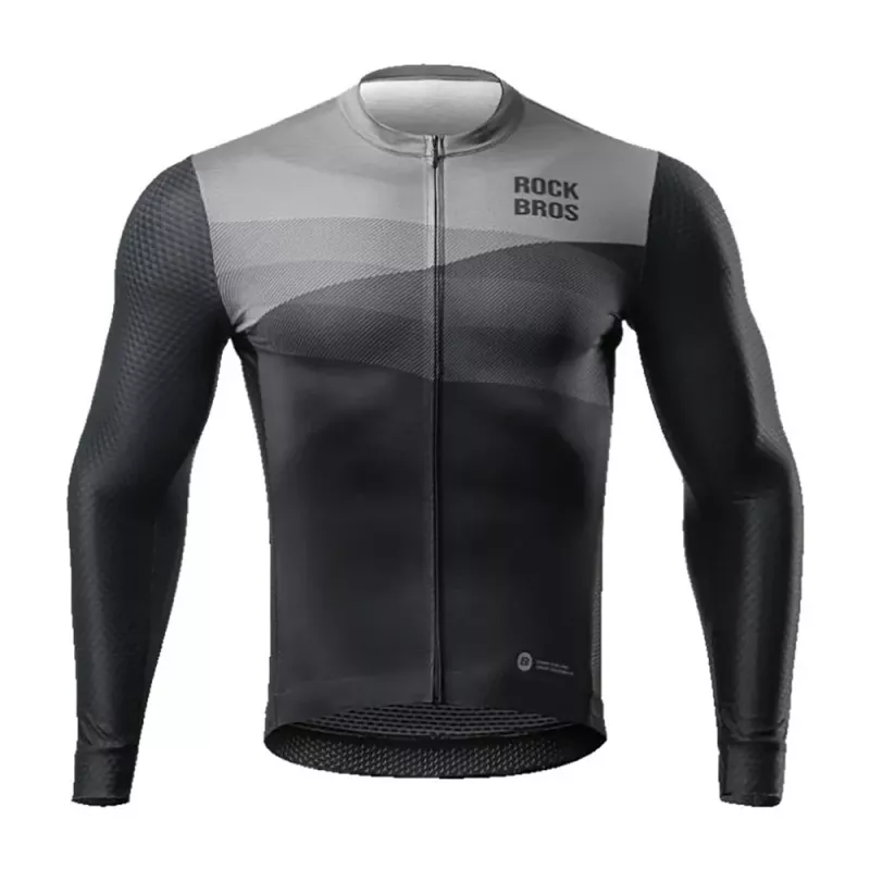 ROCKBROS Maillot de ciclismo de manga larga primavera/verano XL - Negro