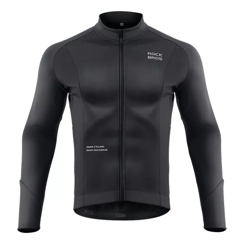 ROCKBROS Chaqueta de ciclismo otoño/invierno manga larga XL Negro