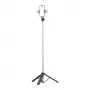HURTEL Selfie Stick WC13YDS Palo telescópico 1,3 m con doble luz LED y soporte para móvil - Negro
