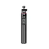 HURTEL Selfie Stick WC13YDS Palo telescópico 1,3 m con doble luz LED y soporte para móvil - Negro