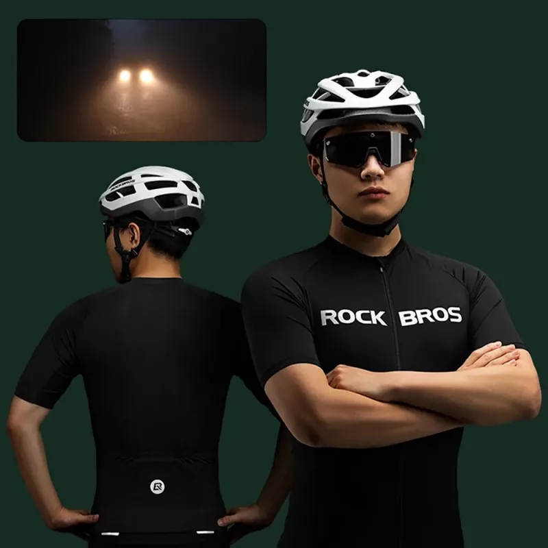 ROCKBROS Maillot de ciclismo de manga corta XXXL Negro 15120002006