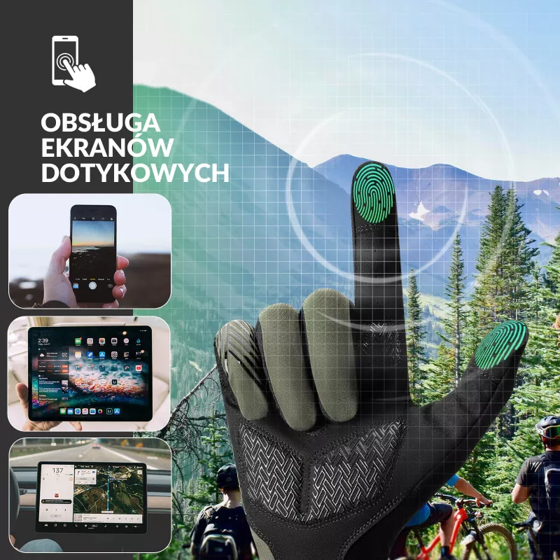 ROCKBROS Guantes de ciclismo de medio dedo talla L Verde-Negro
