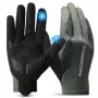 ROCKBROS Guantes de ciclismo de medio dedo con acolchado de gel M Verde-Negro