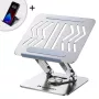 Soporte para portátil 360° Wozinsky plateado con soporte para móvil