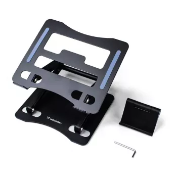 Soporte para portátil Wozinsky negro + soporte para móvil