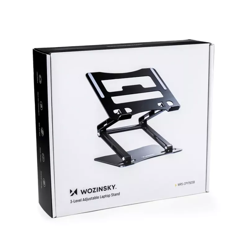 Soporte para portátil Wozinsky negro + soporte para móvil