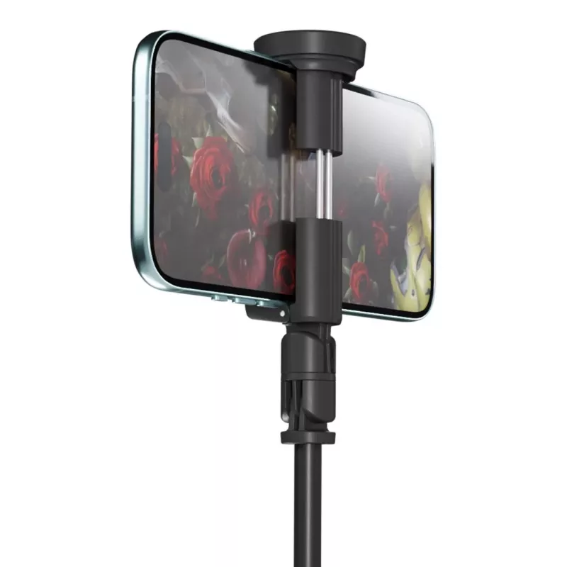 Selfie stick premium Wozinsky WRZP1 con patas de despliegue automático, función de trípode, 1,7 m - Negro