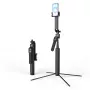 Selfie stick premium Wozinsky WST-360YS 1,8 m con función de trípode, seguimiento facial 360° con IA automático, control por gestos - Negro