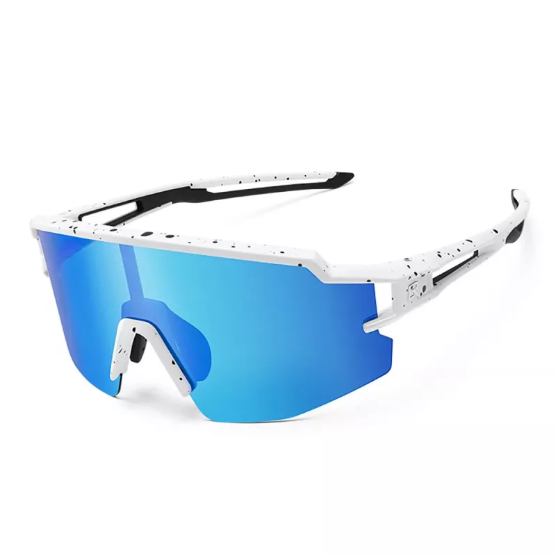 Gafas de ciclismo polarizadas para niños ROCKBROS protección UV400 blancas lentes azules