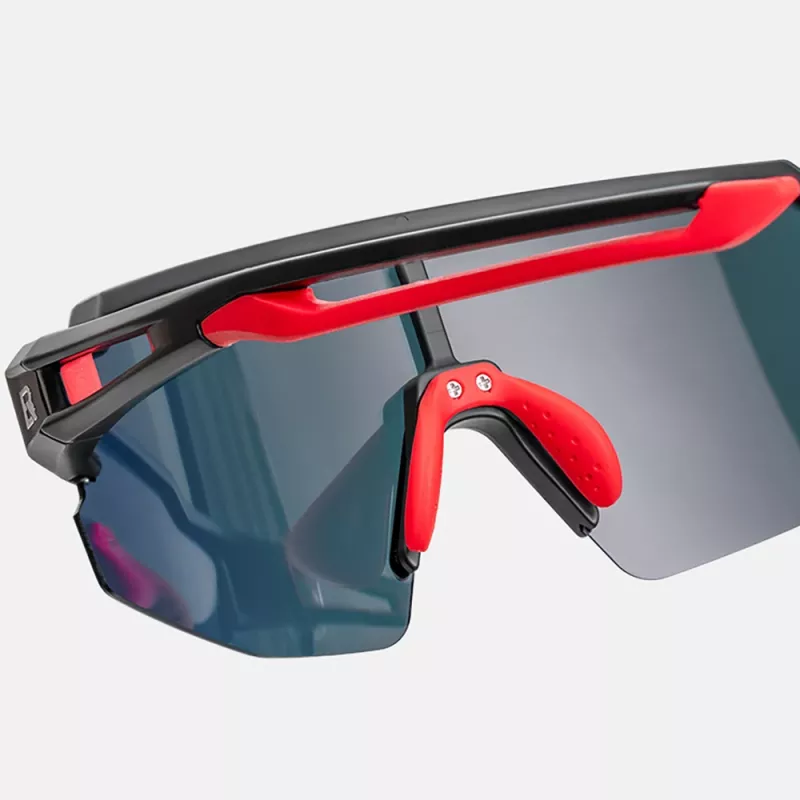 Gafas de ciclismo para niños ROCKBROS, polarizadas, protección UV400, montura negra, lentes grises