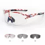 Gafas de ciclismo fotocromáticas ROCKBROS con protección UV e inserto corrector - USA Pattern - Blancas