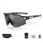 Gafas de sol de ciclismo polarizadas ROCKBROS con protección UV e inserto para gafas, lentes grises - montura negra