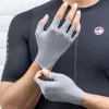 Guantes de ciclismo transpirables de dedos cortos Rockbros talla XL grises