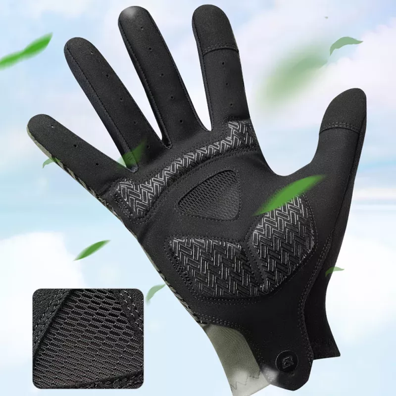 ROCKBROS Guantes de ciclismo de dedo completo primavera/verano/otoño, talla: XL - verde