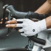ROCKBROS Guantes de ciclismo para carretera, medio dedo, talla L, blanco negro