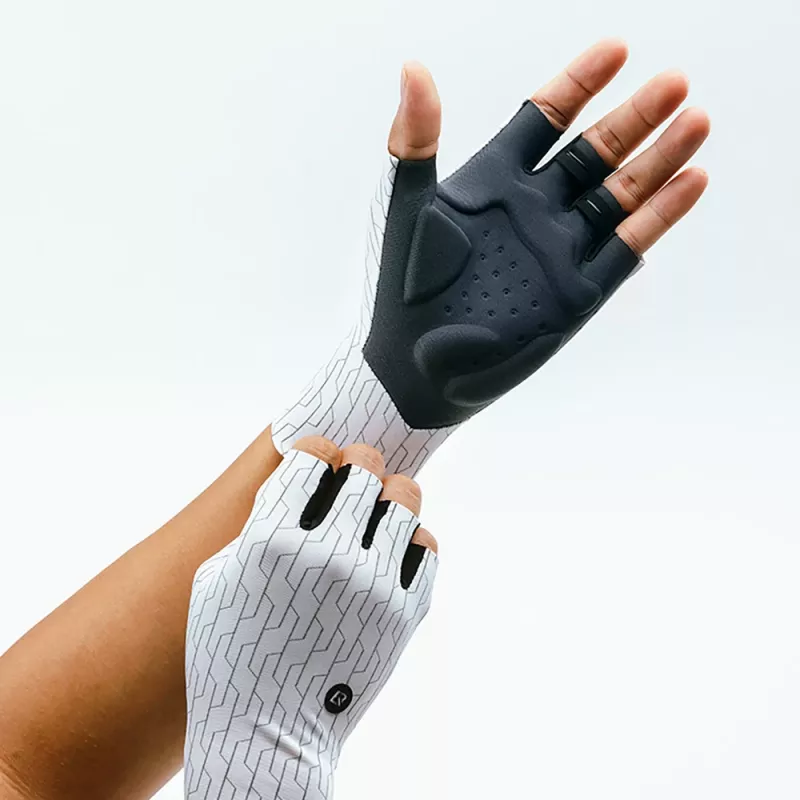 ROCKBROS Guantes de ciclismo de carretera de dedos cortos talla S blanco/negro