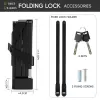 ROCKBROS Candado plegable 32140003001 con llave y soporte plegable 88 cm Negro