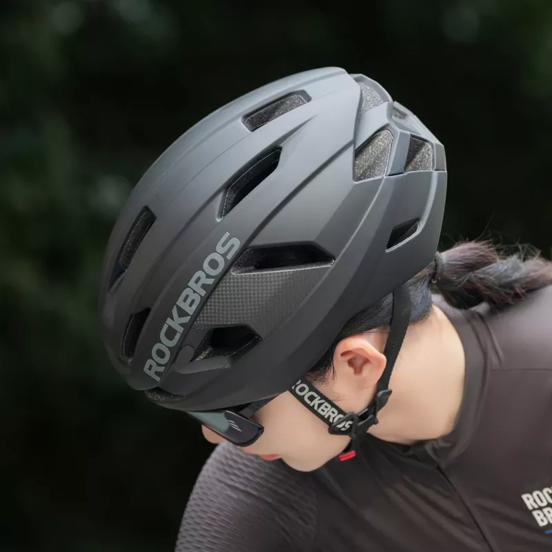 ROCKBROS Casco de bicicleta LK-15 fibra de carbono 58-62 cm Negro