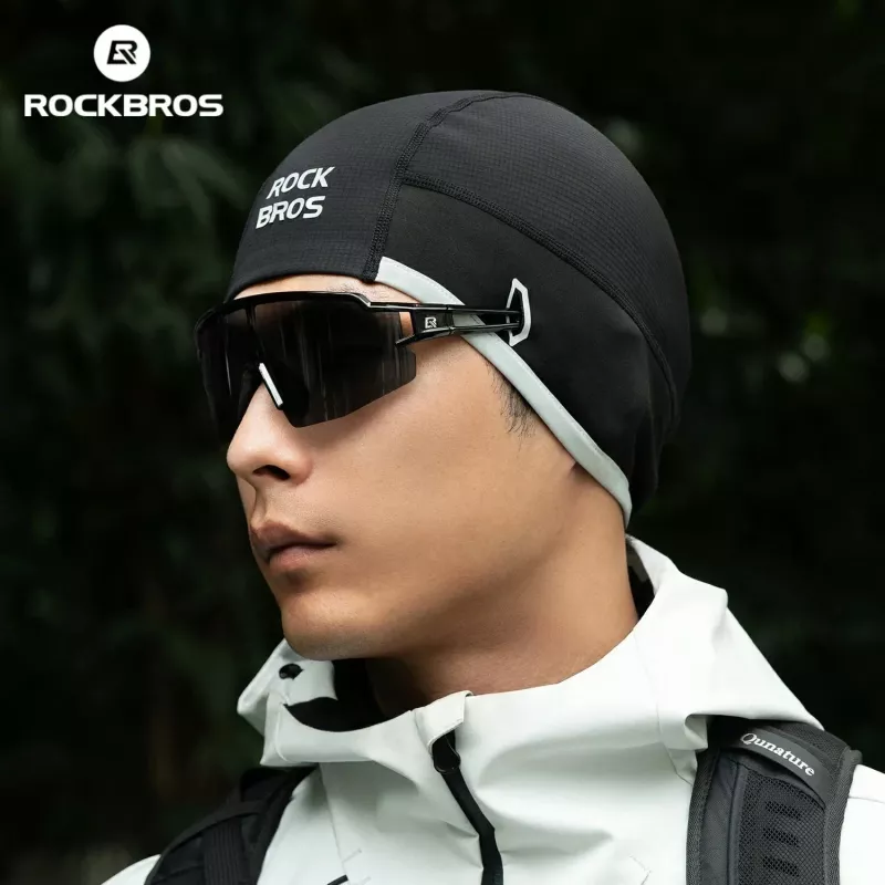 ROCKBROS Gorra de ciclismo térmica cortavientos M016 Negro 54-61 cm