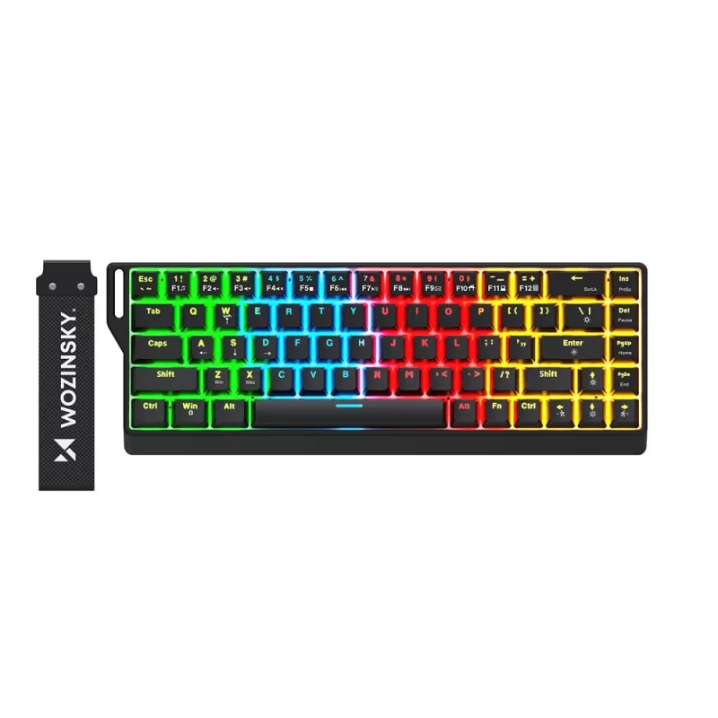 Wozinsky WKGP-1165 teclado gaming mecánico, retroiluminación RGB, negro, interruptores Outemu Blue, tamaño completo, USB con cable