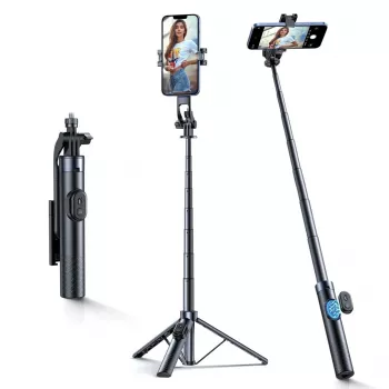 Wozinsky palo selfie WC1Y30S trípode telescópico 1,3 m con soporte para móvil - negro