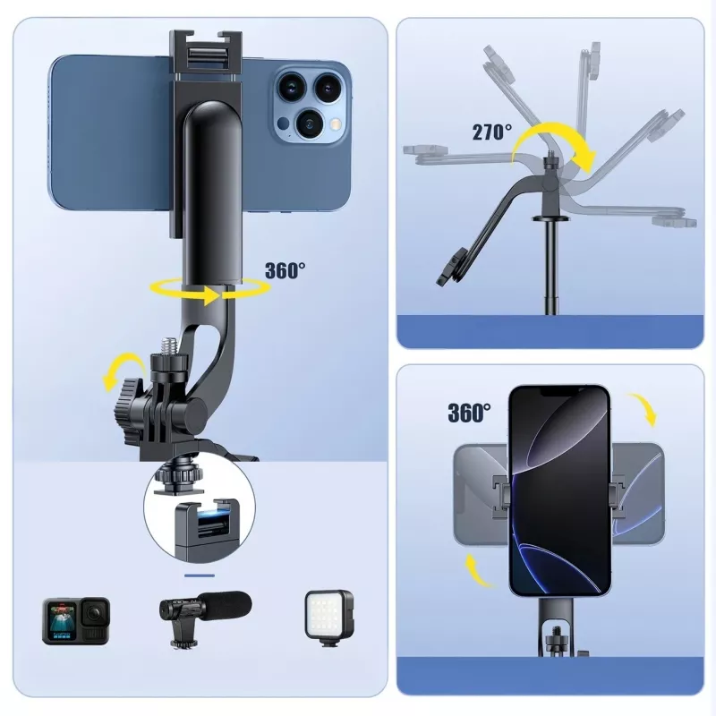 Wozinsky palo selfie WC1Y30S trípode telescópico 1,3 m con soporte para móvil - negro