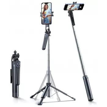 Palo selfie Wozinsky WC1Y70S trípode telescópico 1,7 m con soporte para móvil - negro