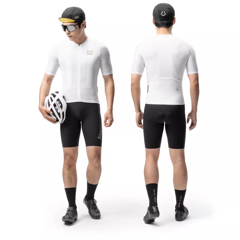 ROCKBROS YDDX011 Maillot de ciclismo de manga corta Diamond XS Blanco