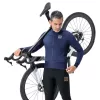 ROCKBROS YDWT014 Chaqueta de ciclismo de invierno de doble capa con forro polar talla L - Azul