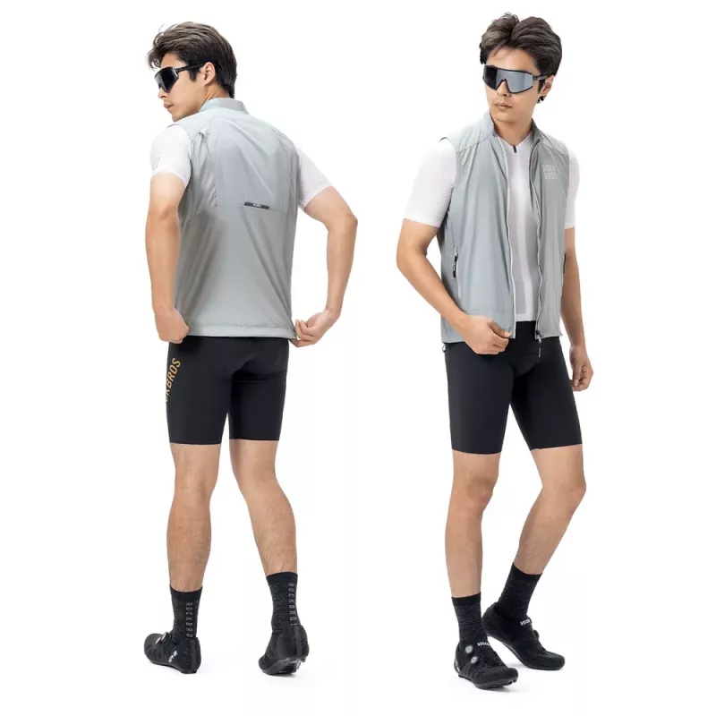 ROCKBROS Chaleco cortavientos para bicicleta YDMJ003 Primavera/Otoño talla S Blanco-Gris