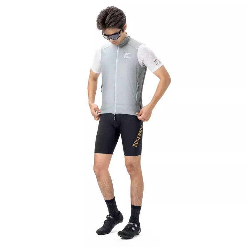 ROCKBROS Chaleco cortavientos para bicicleta YDMJ003 Primavera/Otoño talla M - Blanco/Gris