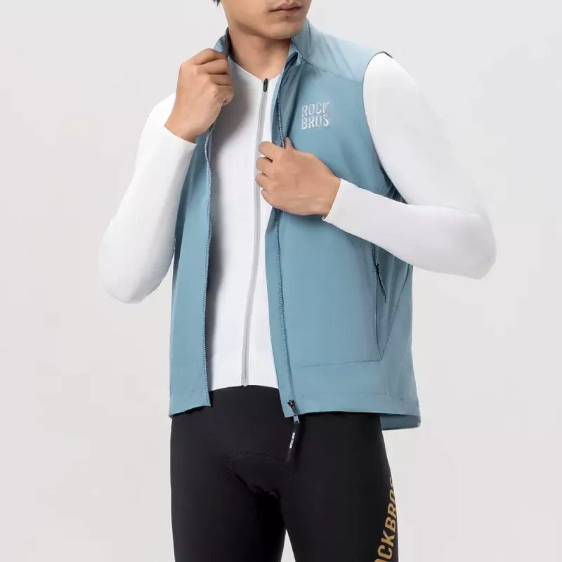 ROCKBROS Chaleco cortavientos para bicicleta YDMJ003 Primavera/Otoño XXL Azul