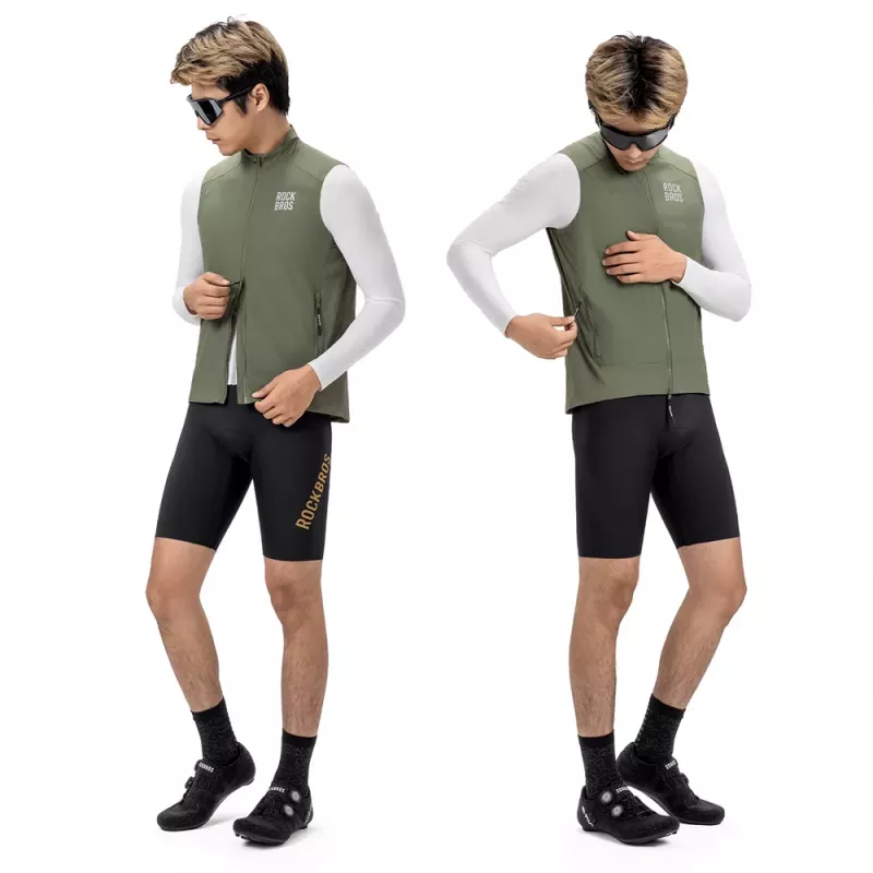 Rockbros YDMJ003 Chaleco cortavientos para bicicleta Primavera/Otoño talla L - Verde
