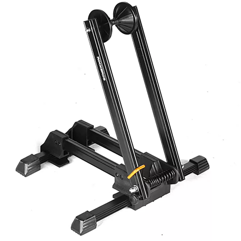 ROCKBROS T30 Soporte de aparcamiento plegable para bicicleta para rueda delantera o trasera, compatible con ruedas de 24-27,5