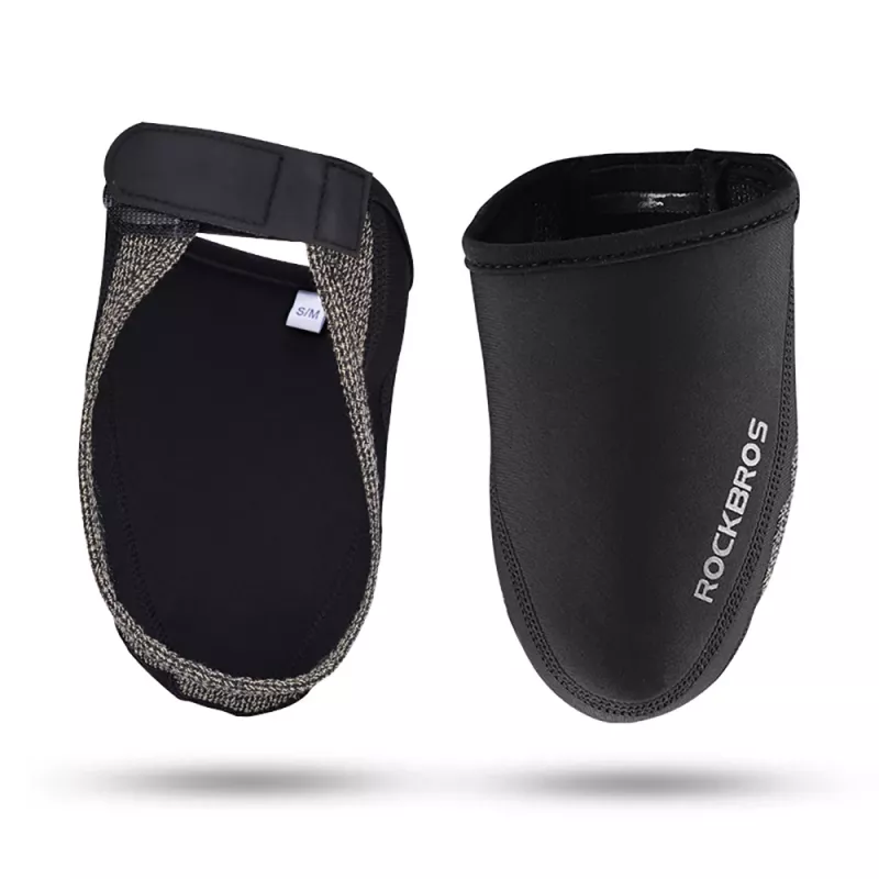 ROCKBROS LF1030 Cubrecalzado térmico cortavientos para zapatillas de ciclismo, negro, EU 36-42