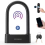 Rockbros SMART Candado de cable para bicicleta con huella dactilar y Bluetooth 100 cm negro