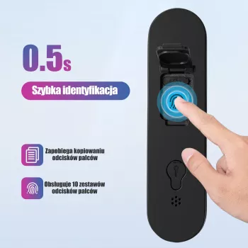 Rockbros SMART Candado de cable para bicicleta con huella dactilar y Bluetooth 100 cm negro