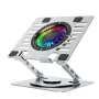 Wozinsky WDCX-X16-AS CoolBase Soporte de refrigeración RGB giratorio 360° para portátil y tablet - plateado
