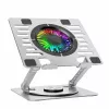 Wozinsky WDCX-X16-AS CoolBase Soporte de refrigeración RGB giratorio 360° para portátil y tablet - plateado