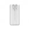 Powerbank Wozinsky WFC-15W 20000mAh 22.5W PD20W con cables Lightning y USB-C integrados - Blanco