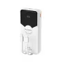Powerbank Wozinsky WFC-15W 20000mAh 22.5W PD20W con cables Lightning y USB-C integrados - Blanco