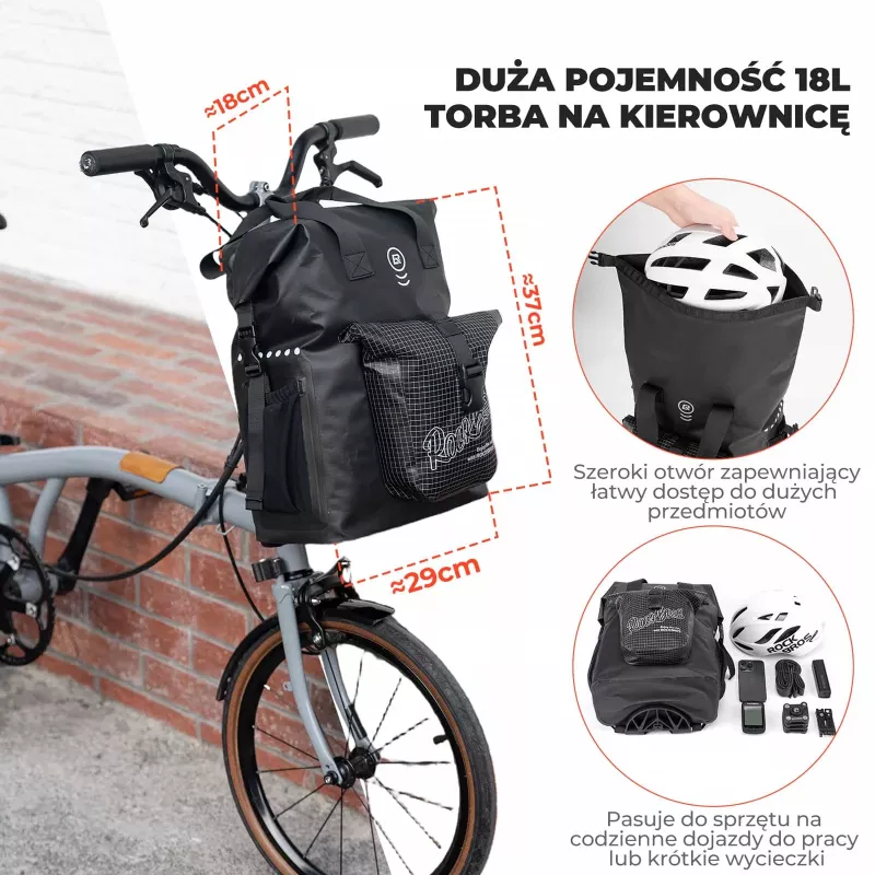 Rockbros AS-158 Bolsa frontal para plegable Brompton - Negro