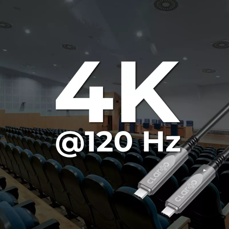 Claroc Cable óptico activo USB-C 4K@60Hz 10 m