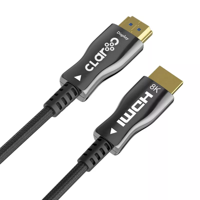 Claroc PRO-HDMI-21-10M Cable óptico activo HDMI 2.1 10 m (32.8ft) 8K@60Hz 4K@120Hz 48Gbps nailon trenzado